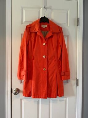MICHAEL Michael Kors Vibrant Orange Single-Breasted Trench